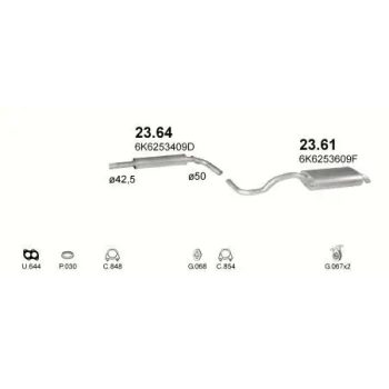 глушитель на SEAT IBIZA (II), 96 - 99