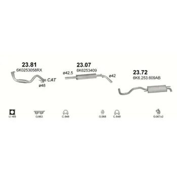 глушитель на SEAT IBIZA (II), 99 - 02