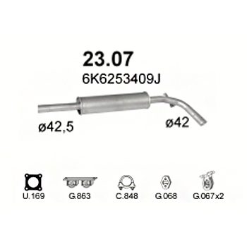 глушитель на Seat Ibiza 1.0i, 1.4i, 99-02