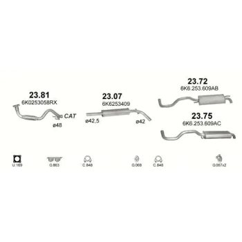 глушитель на SEAT IBIZA (II), 99 - 02