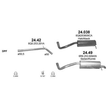 глушитель на SEAT IBIZA (III), 02 - 08