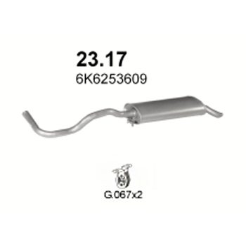 глушитель на Seat Ibiza 1.0i, 1.3i, 1.4i, 1.6i, 1.9 Diesel 93-96