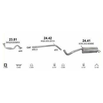 глушитель на SEAT IBIZA (III), 02 - 08