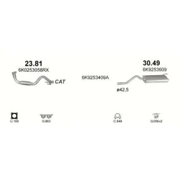 глушитель на SEAT INCA (6K9), 95 - 03