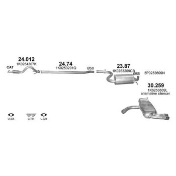 глушитель на SEAT LEON (II), 05 -12