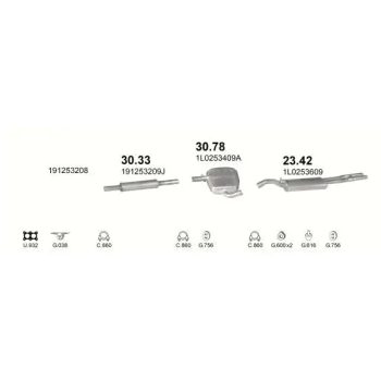 глушитель на SEAT TOLEDO (I), 91 - 99