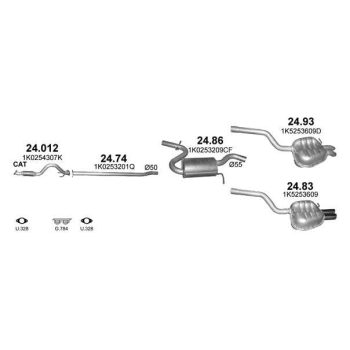 глушитель на SKODA OCTAVIA (II), 09 - 13