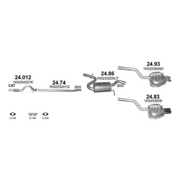 глушитель на SKODA OCTAVIA (II), 09 - 13
