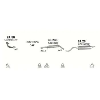 глушитель на SKODA OCTAVIA (I), 97 - 00