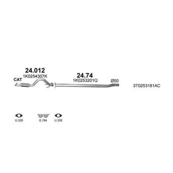 глушитель на SKODA SUPERB (II), 08 -15