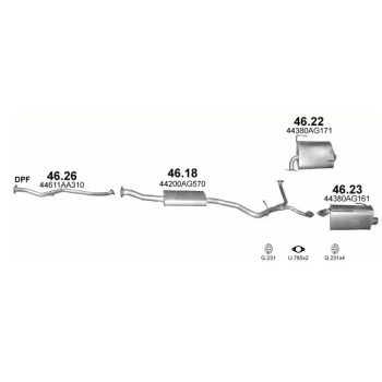 ГЛУШИТЕЛЬ SUBARU FORESTER 2.0D, 2.0, 2.5