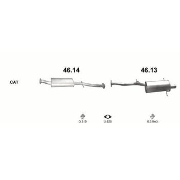 глушитель на SUBARU IMPREZA (III), 07 -12
