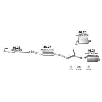 ГЛУШИТЕЛЬ SUBARU OUTBACK (III), 08 - 09