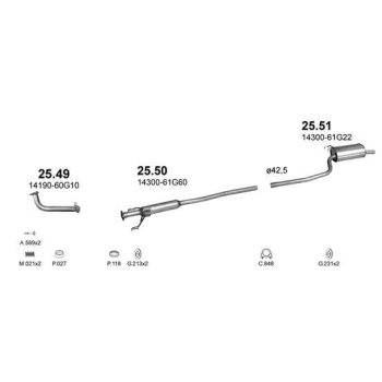 глушитель на SUZUKI BALENO (I), 95-02