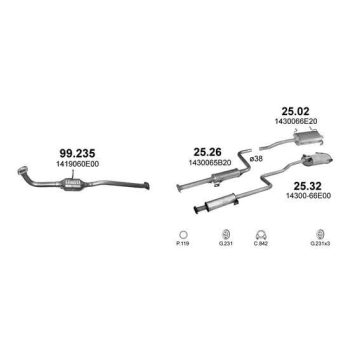 глушитель на SUZUKI CULTUS (III), 95 - 02