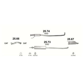 глушитель на SUZUKI LIANA (I), 01-07