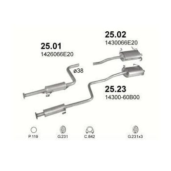 глушитель на SUZUKI SWIFT (II), 95-04