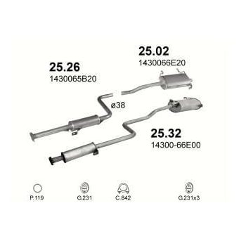 глушитель на SUZUKI SWIFT (II), 95-04