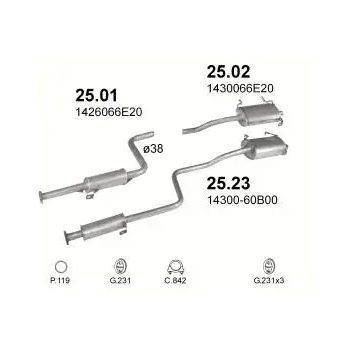 глушитель на SUZUKI SWIFT (II), 95-04