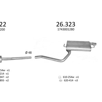 глушитель на TOYOTA AVENSIS (T220) , 97-03
