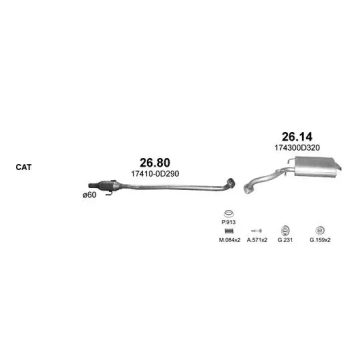 ГЛУШИТЕЛЬ TOYOTA COROLLA VERSO (AR10), 04 - 09