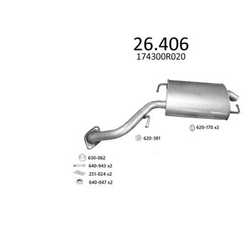 глушитель на TOYOTA COROLLA VERSO (AR10), 04 - 09