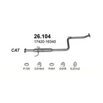глушитель на Toyota Corolla 1.3i 12V, 1.6i 16V 89-92