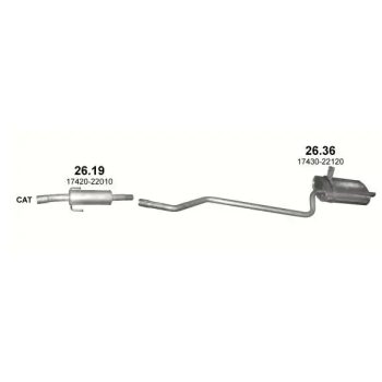 глушитель на TOYOTA COROLLA (E110), 97-02