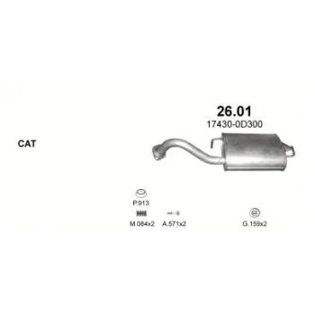 глушитель на TOYOTA COROLLA (E120,E130), 00 - 07