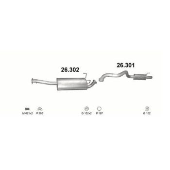 глушитель на TOYOTA LAND CRUISER (J100), 96 - 02