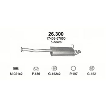 ГЛУШИТЕЛЬ TOYOTA LAND CRUISER (J100), 96 - 02