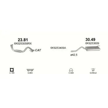 ГЛУШИТЕЛЬ VW CADDY (II), 95 - 04