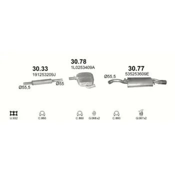 глушитель на VW CORRADO, 88 - 95