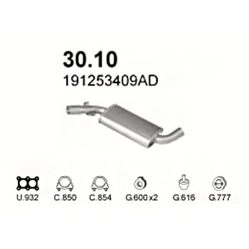 глушитель на VW Golf II 1.8 GTI 84-91