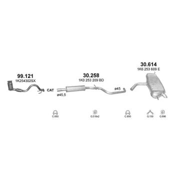 глушитель на VW GOLF PLUS (I), 05 - 09