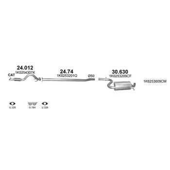 глушитель на VW GOLF (V), 03 - 09