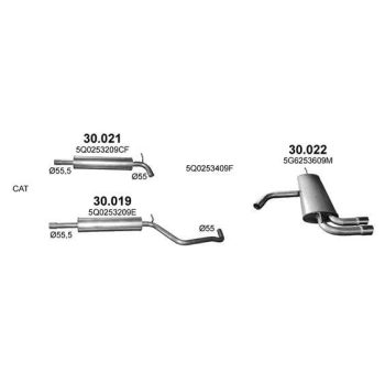 глушитель на VW GOLF (VII), 17-