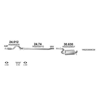 глушитель на VW GOLF (VI), 08 - 12