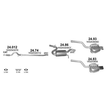 глушитель на VW JETTA (V), 05 - 11