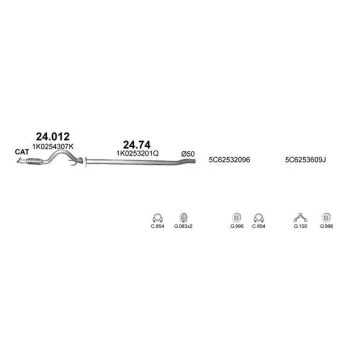 глушитель на VW JETTA (VI), 10 -15