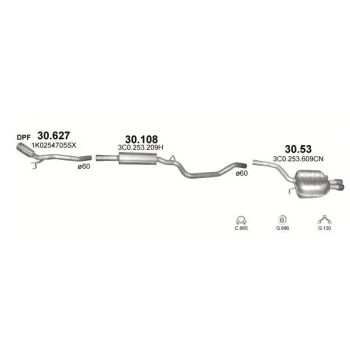 глушитель на VW PASSAT CC (I), 08 - 12