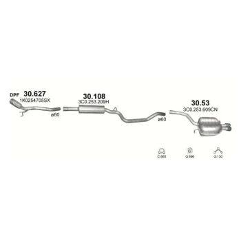 глушитель на VW PASSAT (B6), 06 - 10
