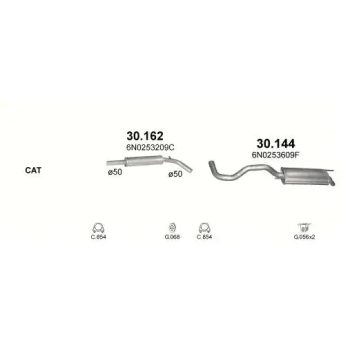 глушитель на VW POLO (III), 94 - 02