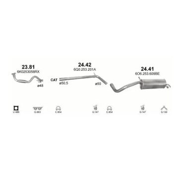 ГЛУШИТЕЛЬ VW POLO (III), 99 - 02