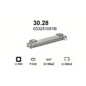 глушитель на VW Transporter III 1.7 D 85-92