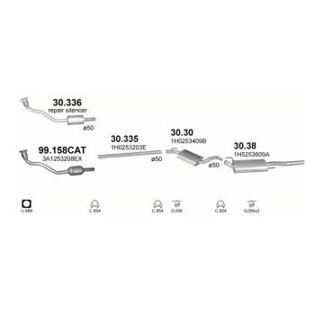 глушитель на VW VENTO, 91 - 98