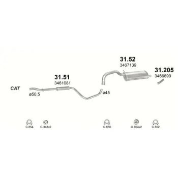 глушитель на VOLVO 460, 88 - 97