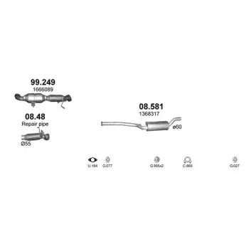 ГЛУШИТЕЛЬ VOLVO C70 (II), 06 -