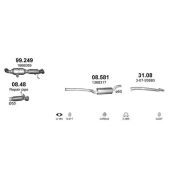 глушитель на VOLVO V50 (I), 04 -12