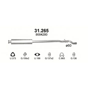 глушитель на Volvo V70, V70 II 2.0 Turbo, 2.3i Turbo, 2.3 T5, 2.4 D5, 2.4, 2.4 T5, 2.4i Turbo, 2.4 Turbo Diesel, 2.5 TDi 20V, 2.5 Turbo 00-05